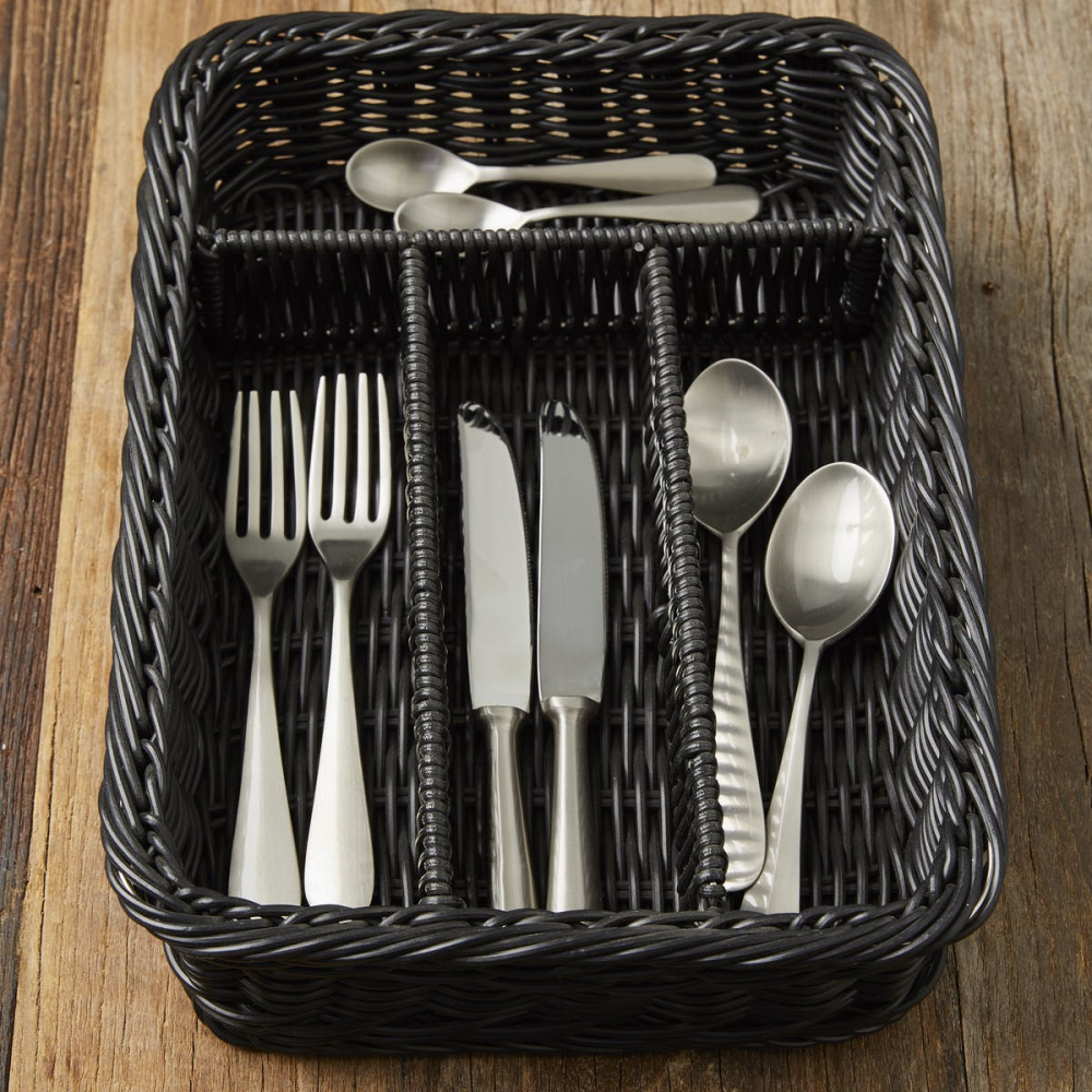 Modern Rustic Smooth Cutlery Place Setting, Silver