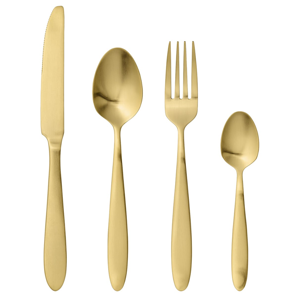 Lund 4 Piece Cutlery Set, Gold,