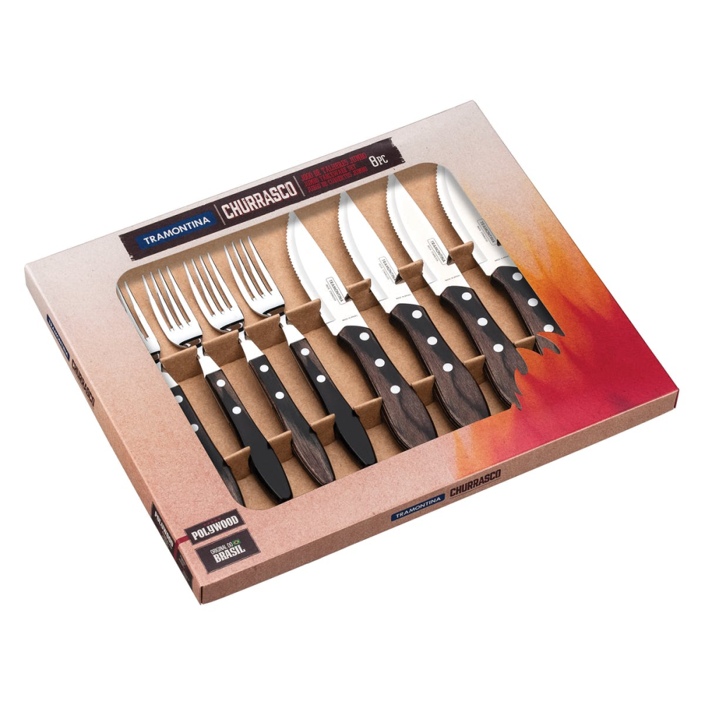 Barbecue Set, 8 Piece, Brown