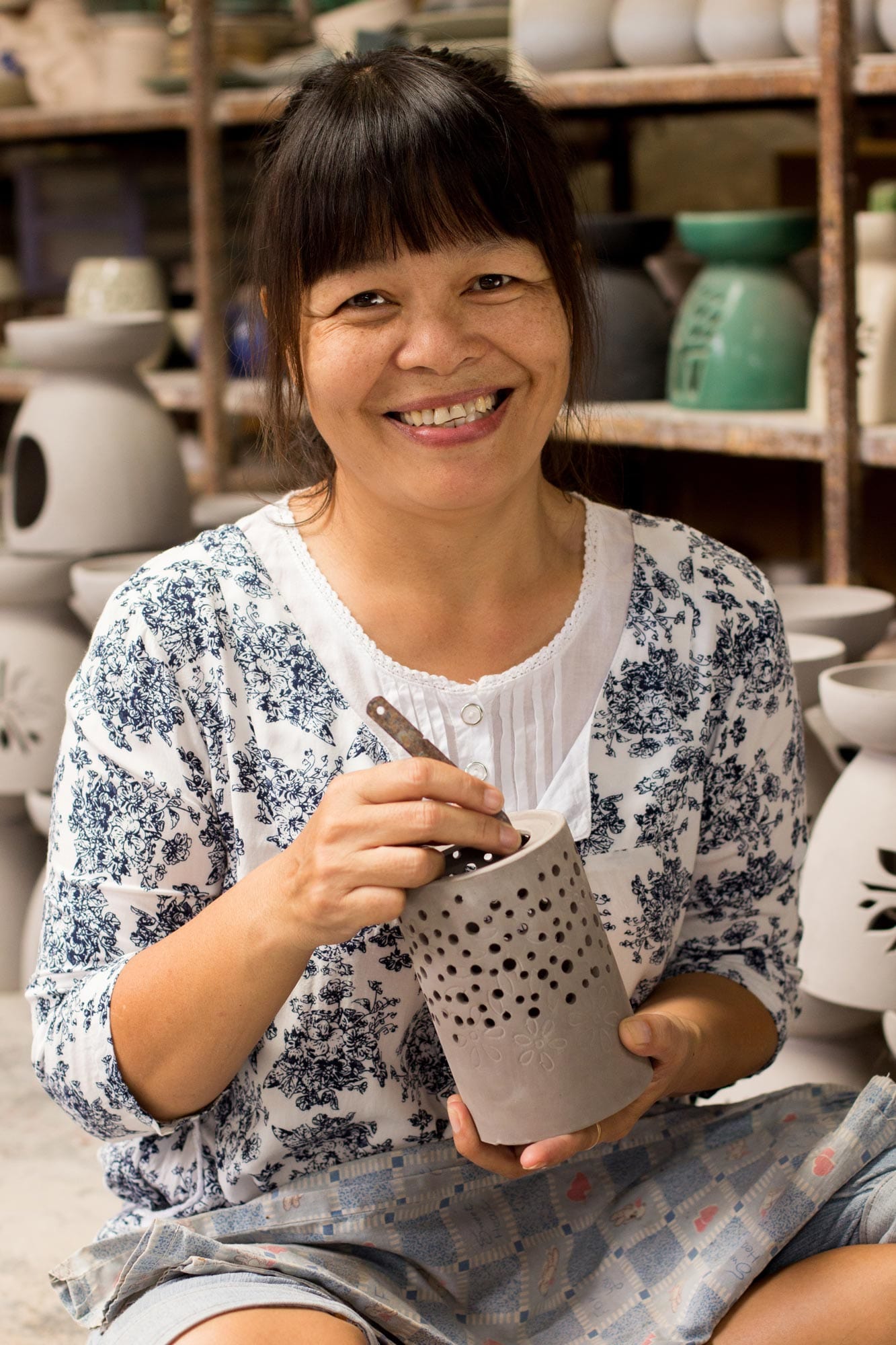 Handmade Ceramic Elephant Oil Warmer from Thailand - Sand Elephant