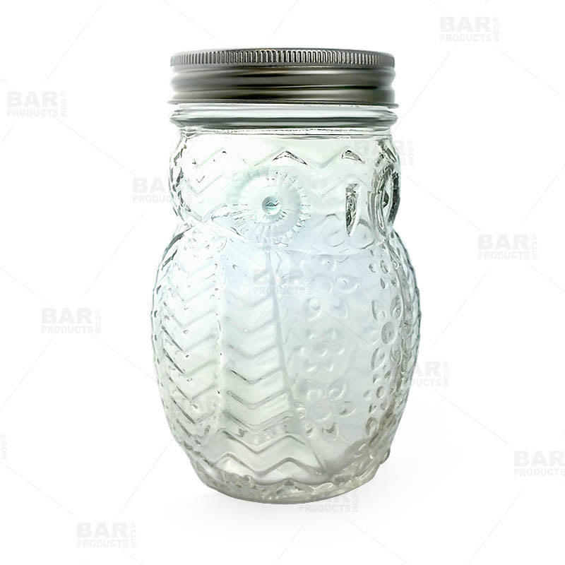 BarConic®  Owl Mason Jar with Lid - 12 ounce