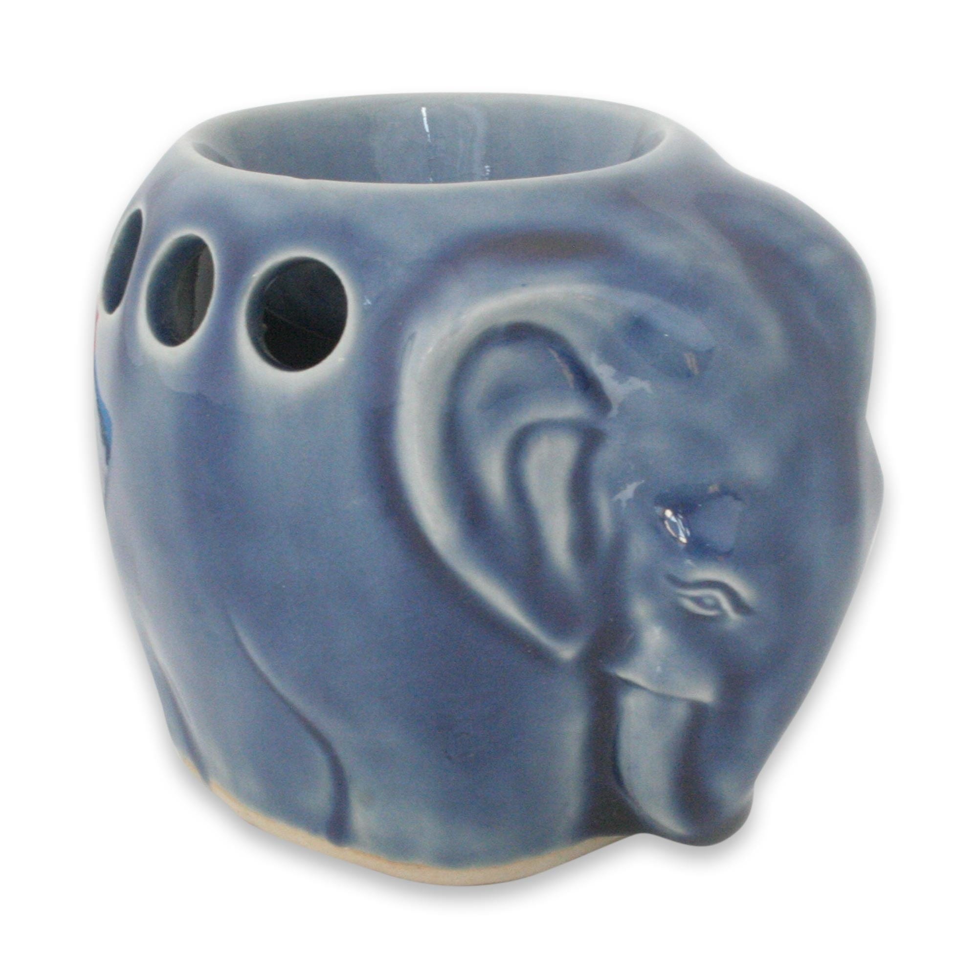 Celadon Ceramic Oil Warmer - Sapphire Elephant
