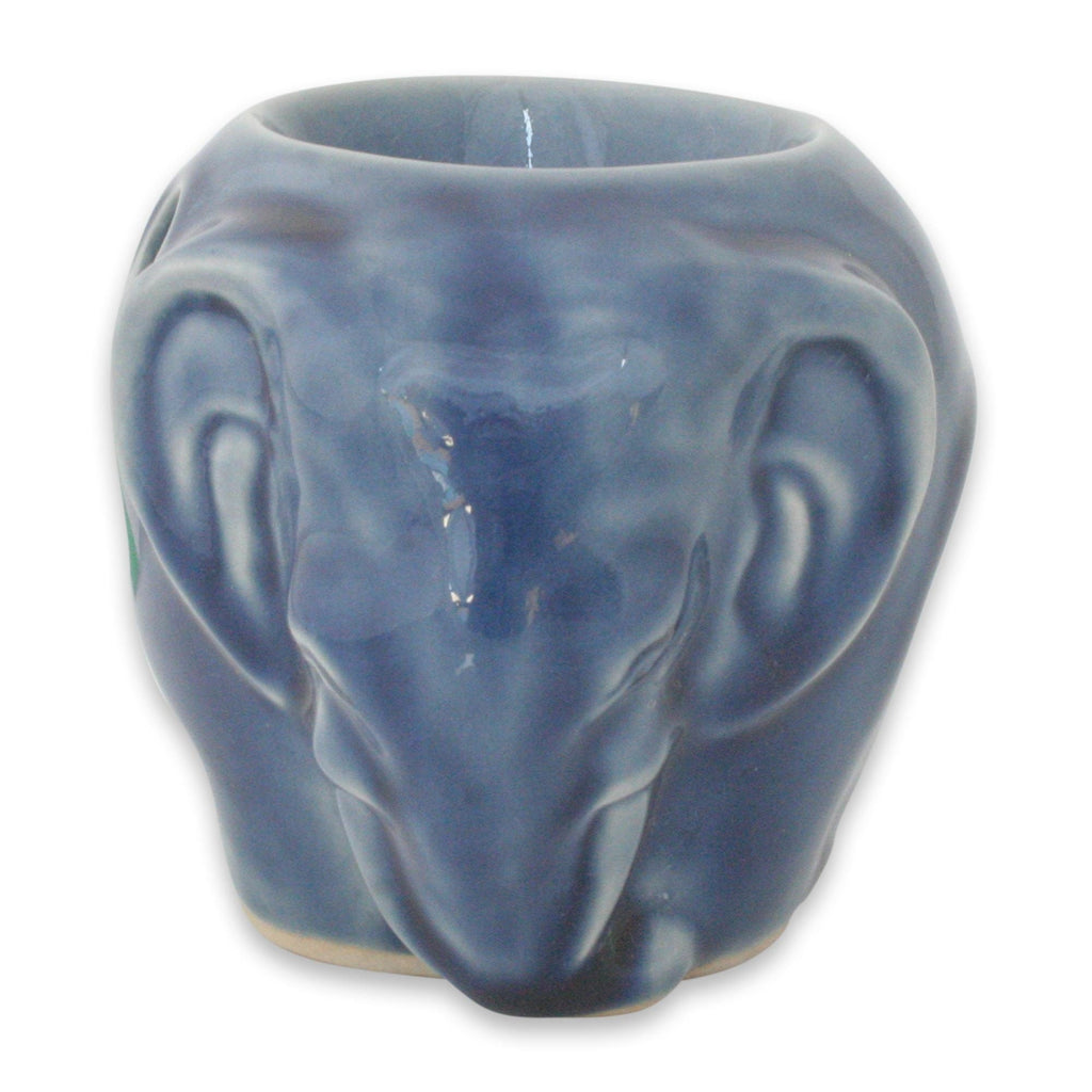 Celadon Ceramic Oil Warmer - Sapphire Elephant
