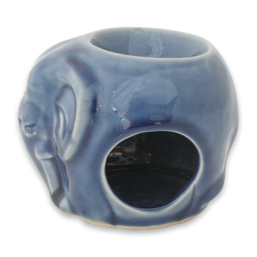 Celadon Ceramic Oil Warmer - Sapphire Elephant