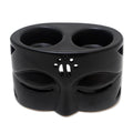 Black Ceramic Buddha-Themed Oil Warmer - Warming Buddha in Black