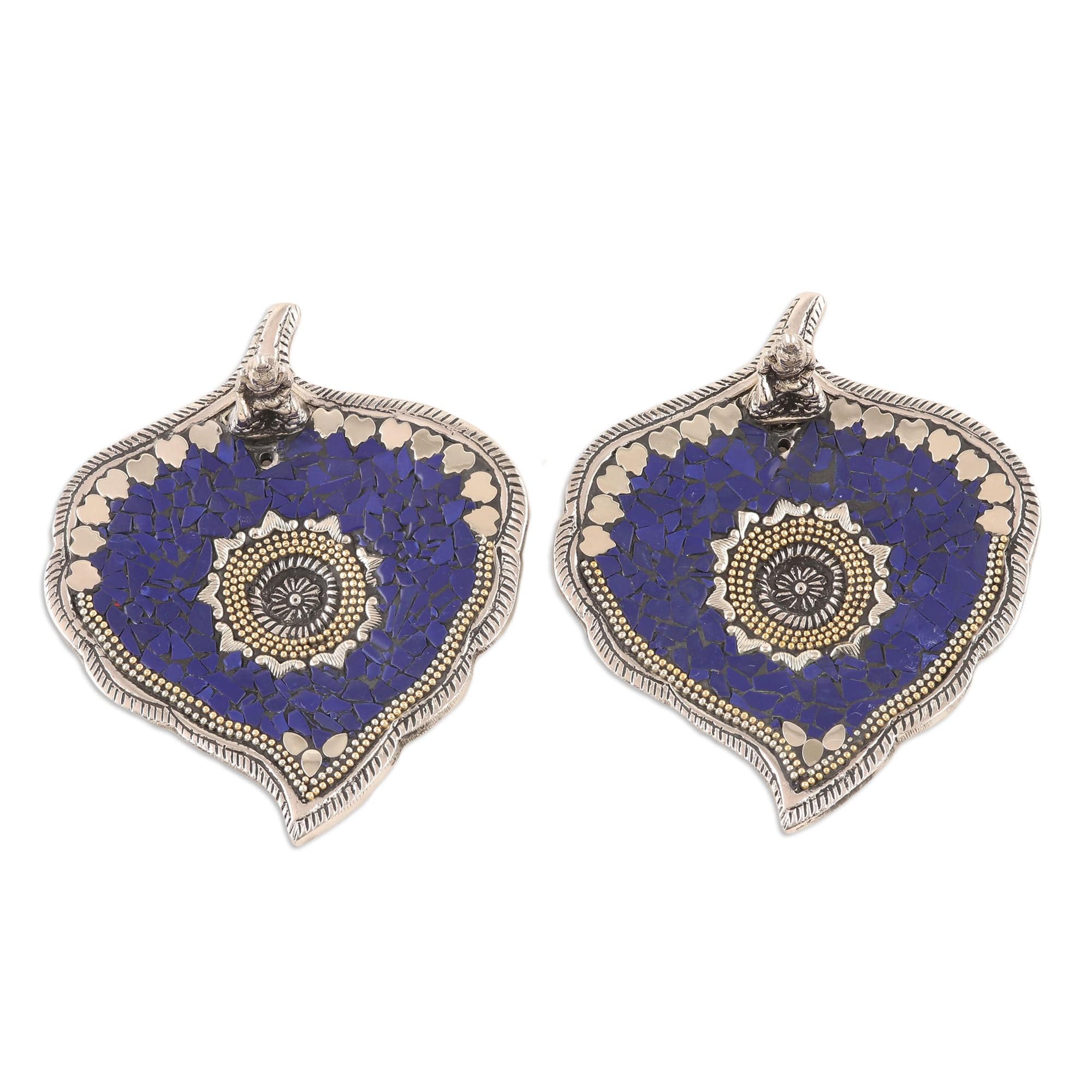 Artisan Crafted Incense Holders with Buddha Motif (Pair) - Blue Betel Buddha