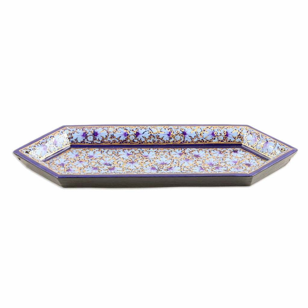 Handcrafted Geometric Wood Incense Holder in Cool Hues - Palace Scents