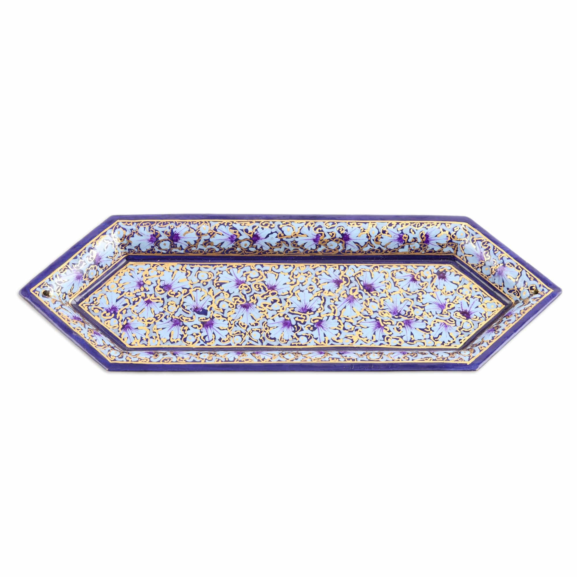 Handcrafted Geometric Wood Incense Holder in Cool Hues - Palace Scents