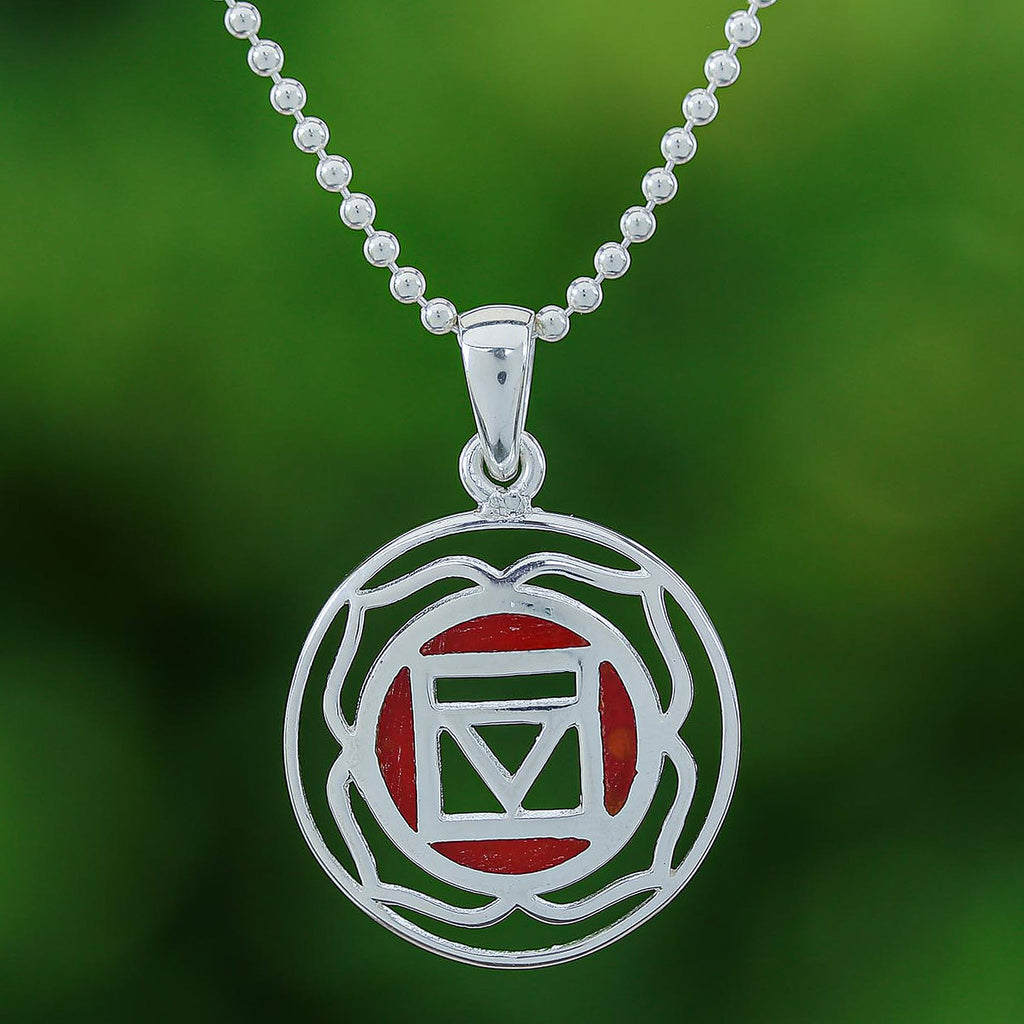 Inspirational Lotus-Themed Carnelian Pendant Necklace - Mind on Fire