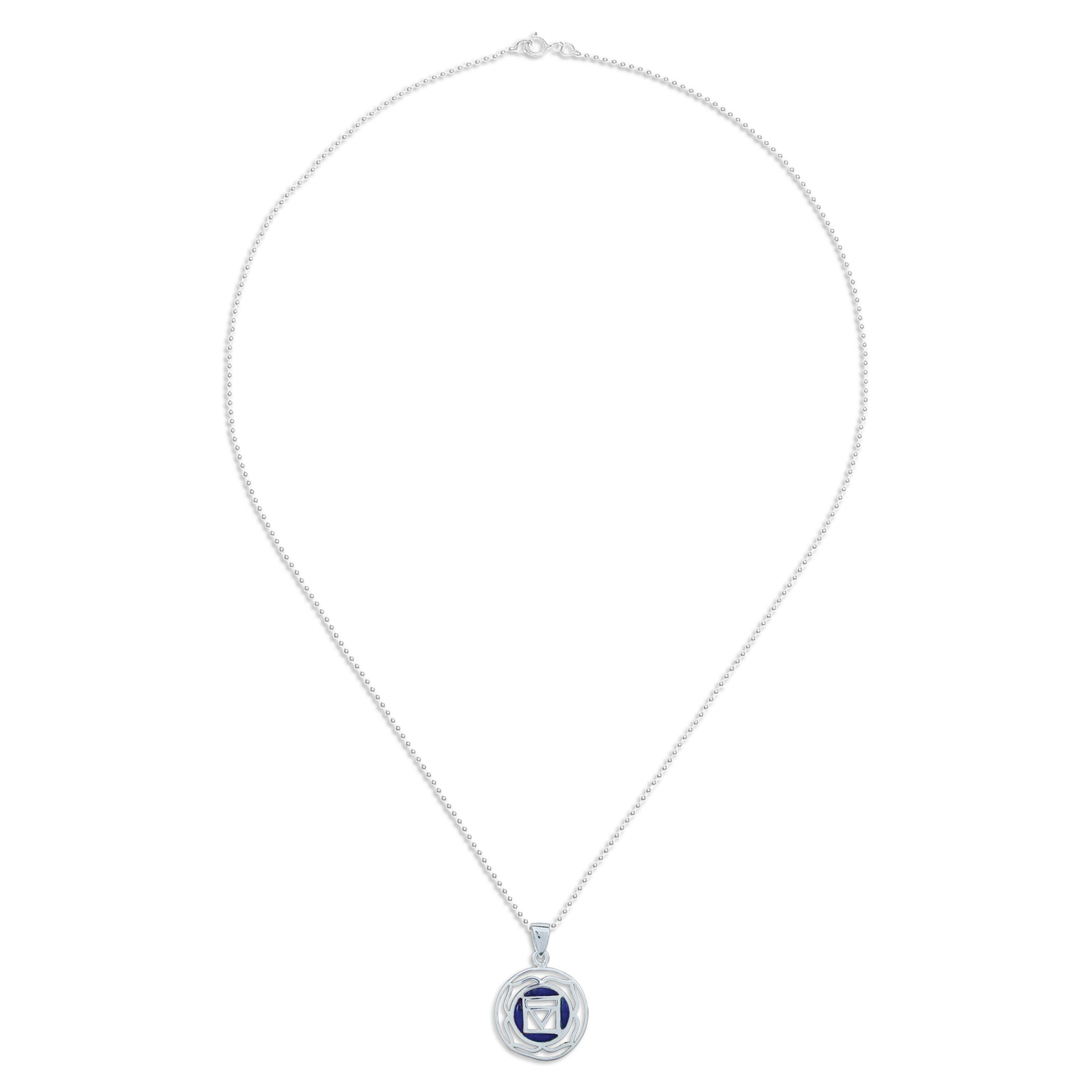 Inspirational Lotus-Themed Lapis Lazuli Pendant Necklace - Mind of Intellect