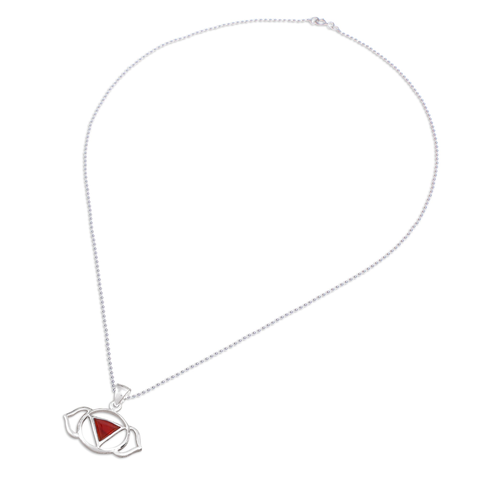 Semi-Abstract Elephant-Themed Carnelian Pendant Necklace - Giant Fire