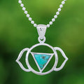 Modern Reconstituted Turquoise Elephant Pendant Necklace - Minimalist Elephant
