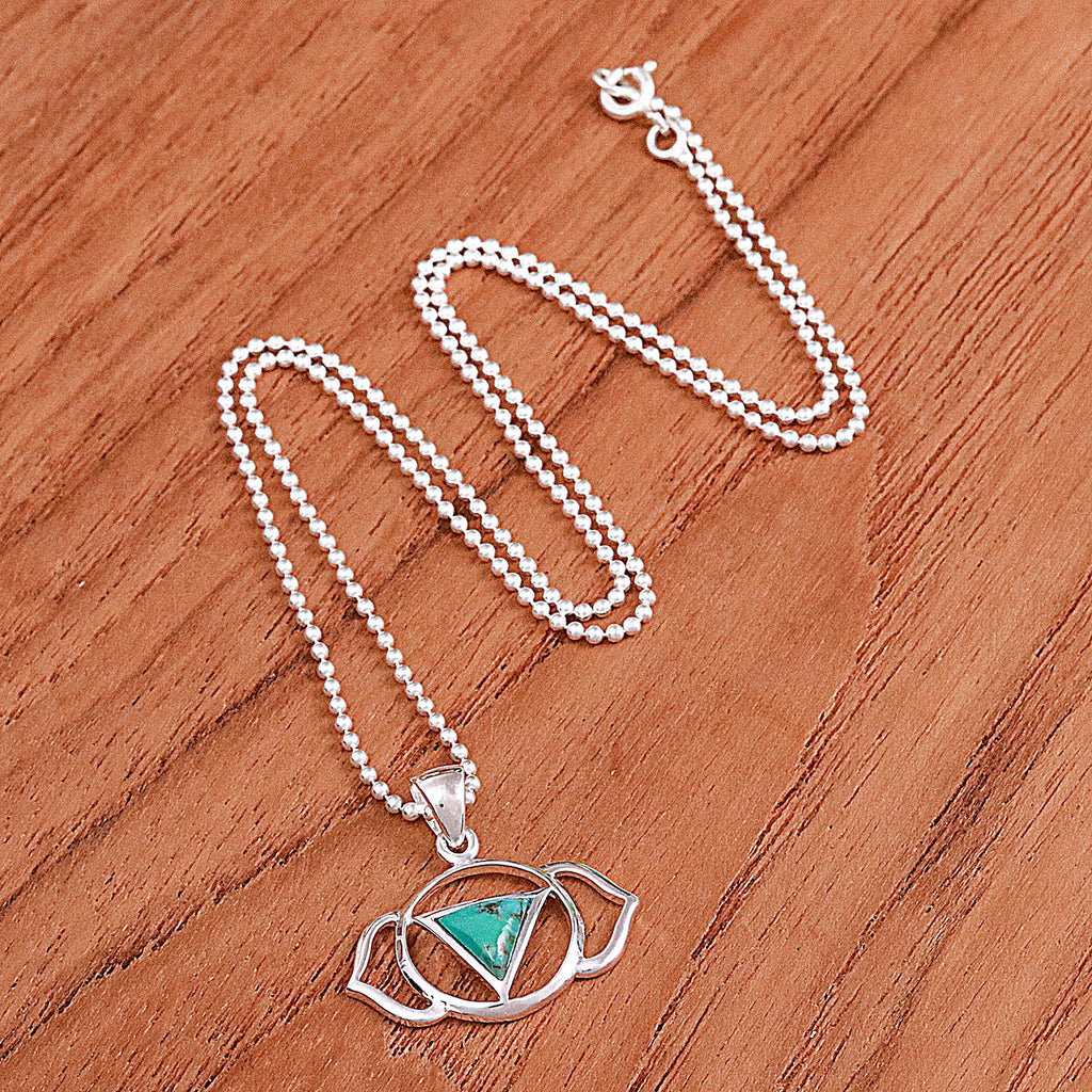 Modern Reconstituted Turquoise Elephant Pendant Necklace - Minimalist Elephant