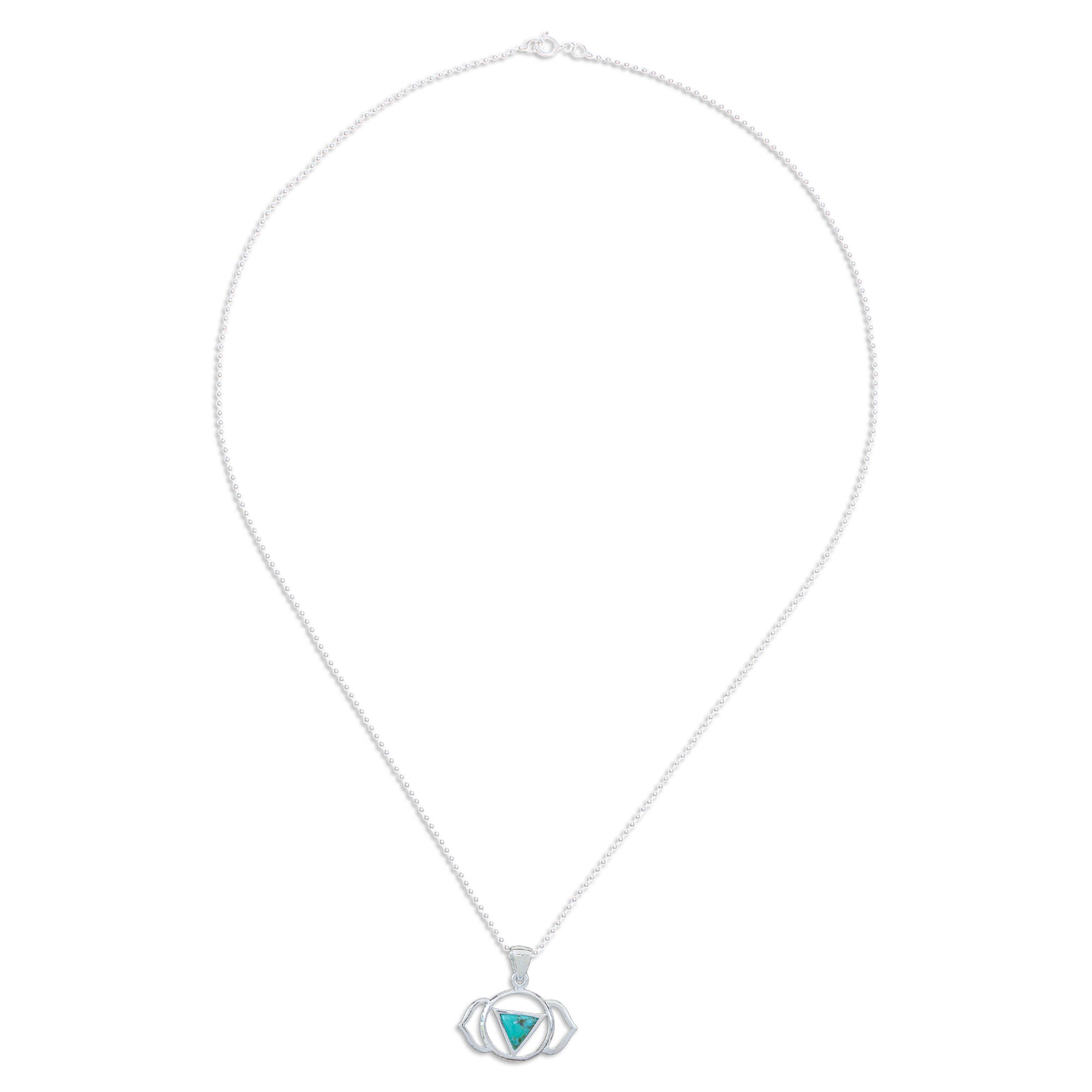Modern Reconstituted Turquoise Elephant Pendant Necklace - Minimalist Elephant