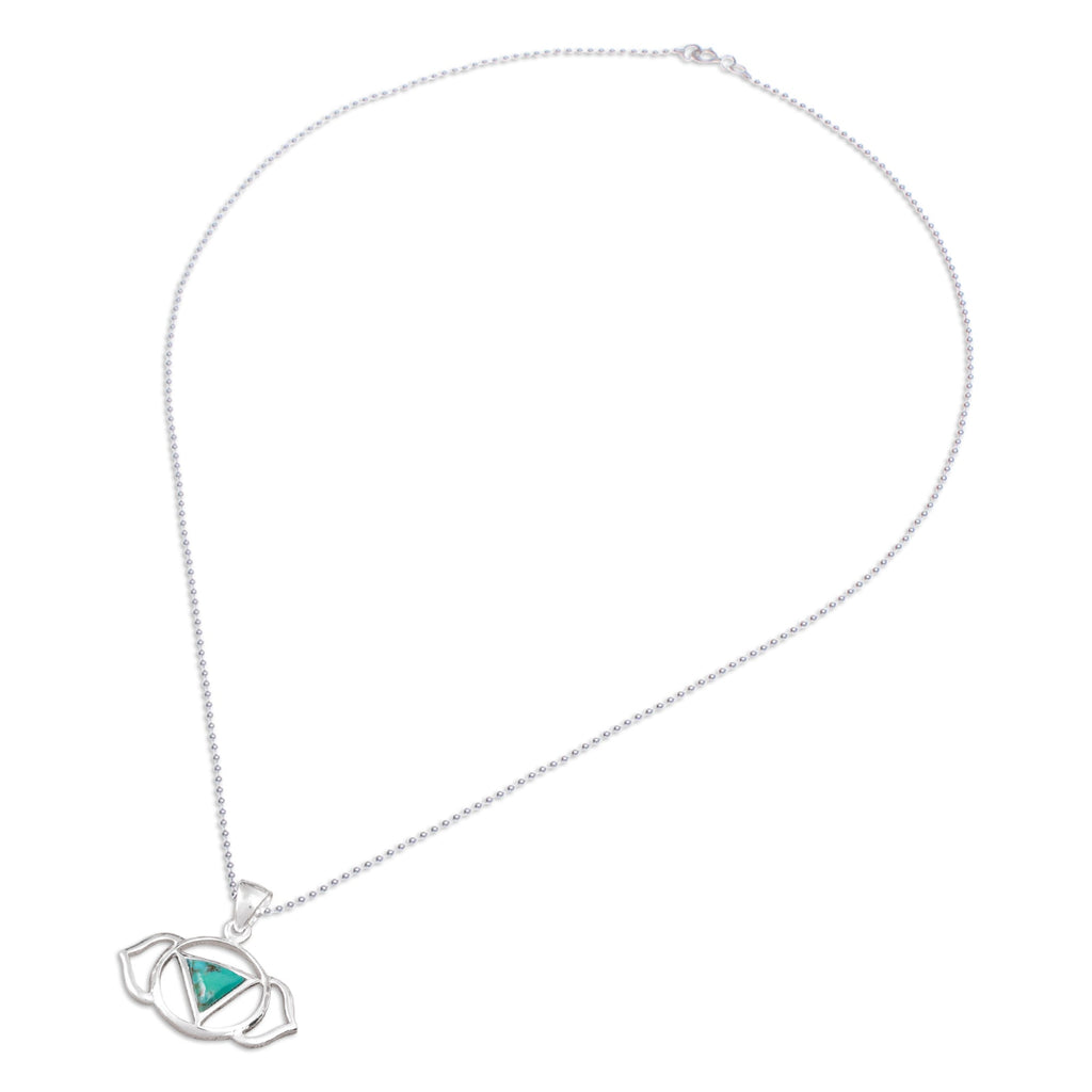 Modern Reconstituted Turquoise Elephant Pendant Necklace - Minimalist Elephant