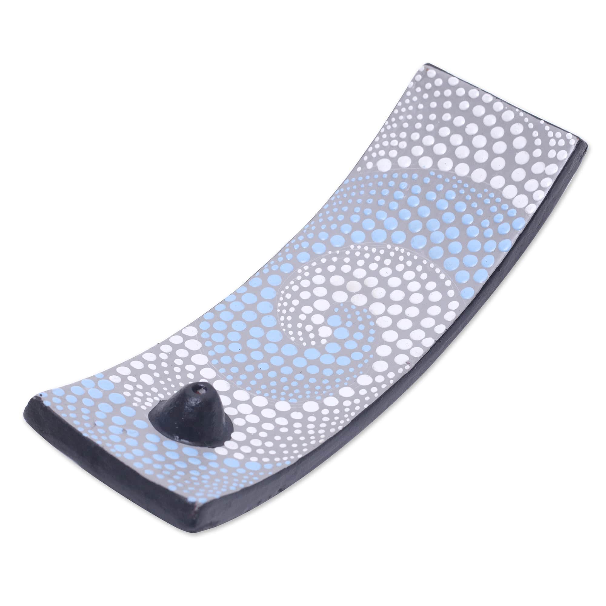 Ceramic Incense Holder Hand-painted in Indonesia - Mesmerizing Blue