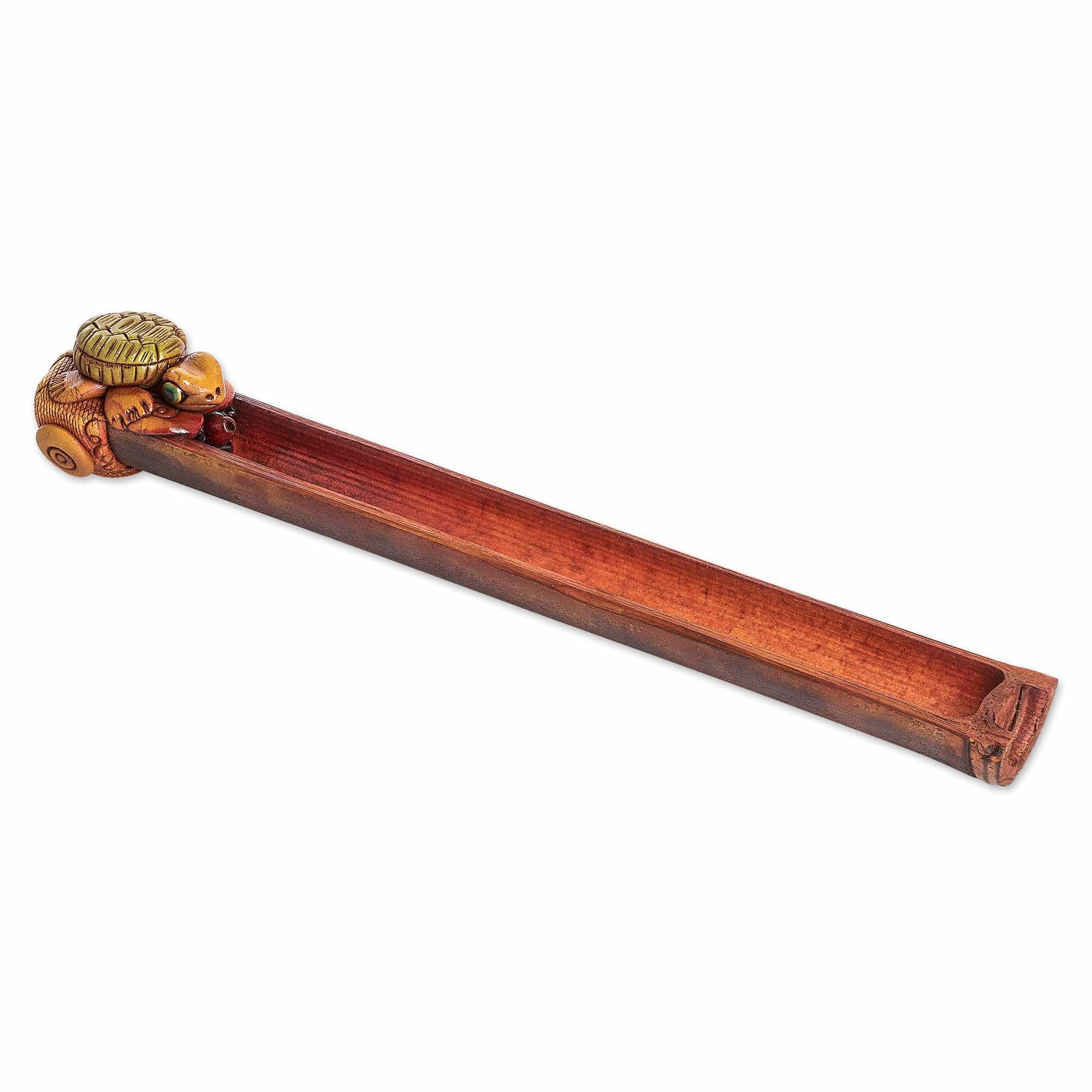 Bamboo & Resin Turtle Incense Holder Handmade in Costa Rica - Costa Rican Turtle