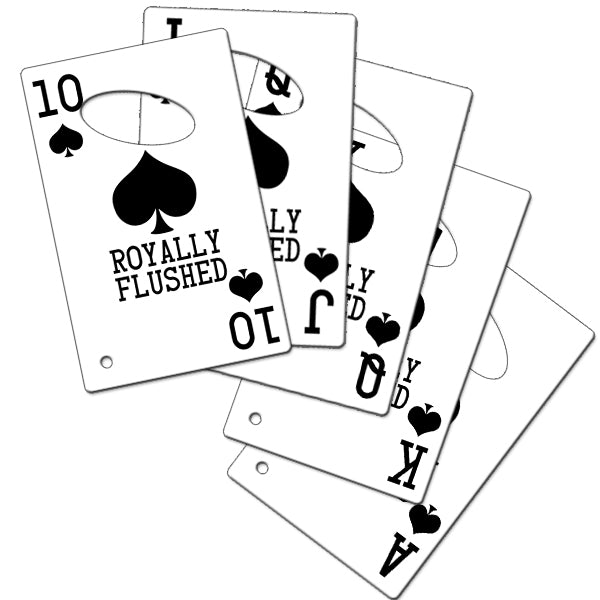 Credit Card Bottle Openers - Spades Royally Flushed