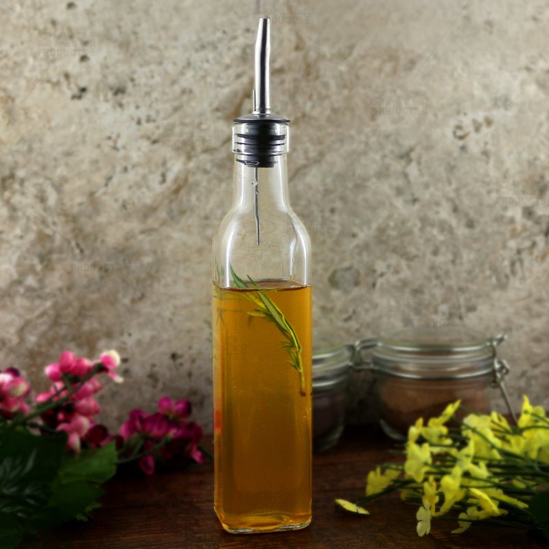 BarConic® Antique Oil - Vinegar - Mixer Square Glass Bottle - 8oz